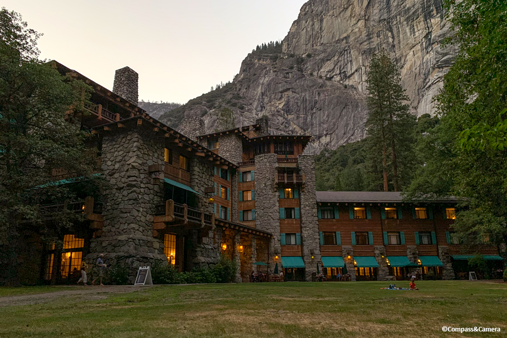 The Ahwahnee Hotel during a sunset picnic